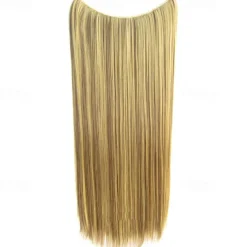 24inch 50grams 100grams Synthetic Hair Extension Gradual Color Brown Gray Blonde String Halo Hairpieces Extensions