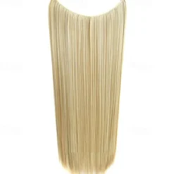 24inch 50grams 100grams Synthetic Hair Extension Gradual Color Brown Gray Blonde String Halo Hairpieces Extensions