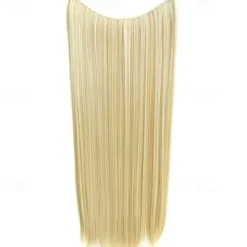 24inch 50grams 100grams Synthetic Hair Extension Gradual Color Brown Gray Blonde String Halo Hairpieces Extensions