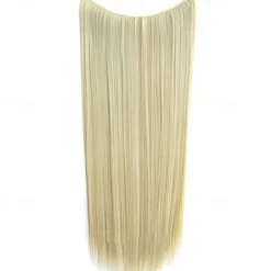 24inch 50grams 100grams Synthetic Hair Extension Gradual Color Brown Gray Blonde String Halo Hairpieces Extensions