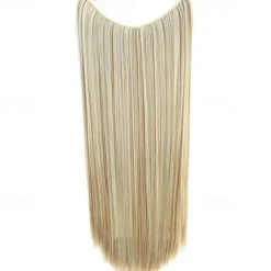 24inch 50grams 100grams Synthetic Hair Extension Gradual Color Brown Gray Blonde String Halo Hairpieces Extensions