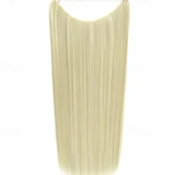 24inch 50grams 100grams Synthetic Hair Extension Gradual Color Brown Gray Blonde String Halo Hairpieces Extensions