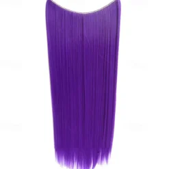 24inch 50grams 100grams Synthetic Hair Extension Gradual Color Brown Gray Blonde String Halo Hairpieces Extensions