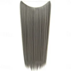 24inch 50grams 100grams Synthetic Hair Extension Gradual Color Brown Gray Blonde String Halo Hairpieces Extensions