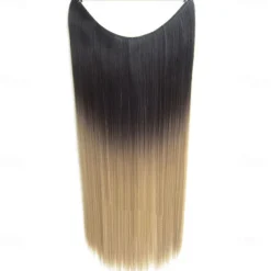 24inch 50grams 100grams Synthetic Hair Extension Gradual Color Brown Gray Blonde String Halo Hairpieces Extensions