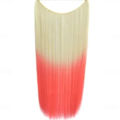 24inch 50grams 100grams Synthetic Hair Extension Gradual Color Brown Gray Blonde String Halo Hairpieces Extensions