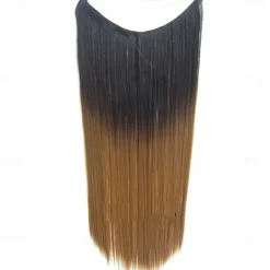 24inch 50grams 100grams Synthetic Hair Extension Gradual Color Brown Gray Blonde String Halo Hairpieces Extensions