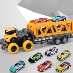 30.71inch Length Deformed Track Toy Car With 6pcs Alloy CarsHalloween And Festival Gift For Boys And Girls