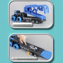 30.71inch Length Deformed Track Toy Car With 6pcs Alloy CarsHalloween And Festival Gift For Boys And Girls