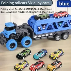 30.71inch Length Deformed Track Toy Car With 6pcs Alloy CarsHalloween And Festival Gift For Boys And Girls