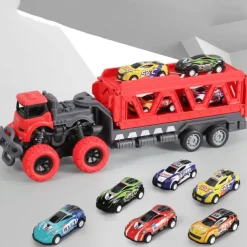 30.71inch Length Deformed Track Toy Car With 6pcs Alloy CarsHalloween And Festival Gift For Boys And Girls