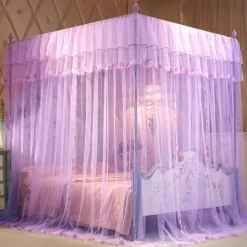 79inch Mosquito Net for Bed with Stainless Steel Bracket Increase Space Gorgeous Mosquito Net Tent Heightening Enlarge Encryption Dustproof