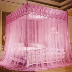 79inch Mosquito Net for Bed with Stainless Steel Bracket Increase Space Gorgeous Mosquito Net Tent Heightening Enlarge Encryption Dustproof Mosquito Nets Mosquito Net