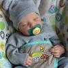 19inch Reborn Doll Baby 100% Hand Paint Doll Finished Completed Doll Same As picture Levi with Genesis Paint Rooted Eyelashes 3D Skin (50CM)