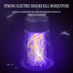 Indoor & Outdoor Electric Mosquito Killer – Portable Purple LED Light Trap with Suction and Electric Shock for Camping and Home