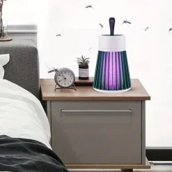 Indoor & Outdoor Electric Mosquito Killer – Portable Purple LED Light Trap with Suction and Electric Shock for Camping and Home