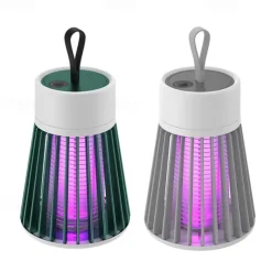 Indoor & Outdoor Electric Mosquito Killer – Portable Purple LED Light Trap with Suction and Electric Shock for Camping and Home