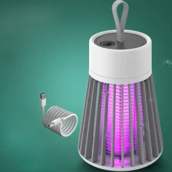 Indoor & Outdoor Electric Mosquito Killer – Portable Purple LED Light Trap with Suction and Electric Shock for Camping and Home