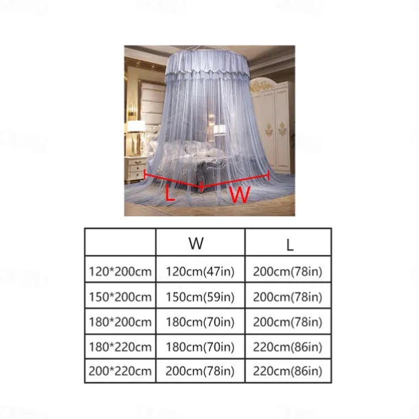 Indoor Bed Canopy Mosquito Net with Double-layer Luxury Top Easy Installation,suitable for couples family
