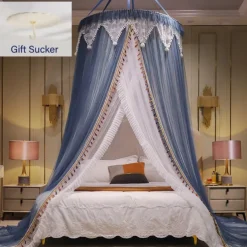 Indoor Mosquito Net Bed Canopy Mosquito Net with Top Easy Installation Suitable for Couples Family, Romantic Atmosphere in Summer Encryption Thickening Version
