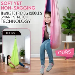 Indoor Sensory Swing for Kids or Outdoor Use Holds 300 lbs, Double Layered and 360 Degree Rotation, Calming Compression Therapy Swing Hammock for Kids and Adults, Comes with All Hardware Sensory Move