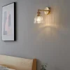 Indoor Single Head E27 Glass Wall Fixture Brass Recessed Sconces Glass Lampshade Decoration 110-240V