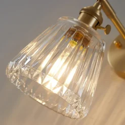 Indoor Single Head E27 Glass Wall Fixture Brass Recessed Sconces Glass Lampshade Decoration 110-240V
