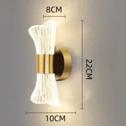 Indoor Wall Light LED Copper Dimmable Living Room Bedroom Metal Wall Lights 3000K E26 Wall Light Fixtures for Bedroom Bathroom