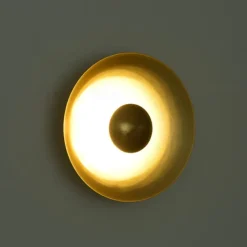 Indoor Wall Light LED Copper Circle Design Living Room Bedroom Metal Wall Lights 3000K E26 Wall Light Fixtures for Bedroom Bathroom