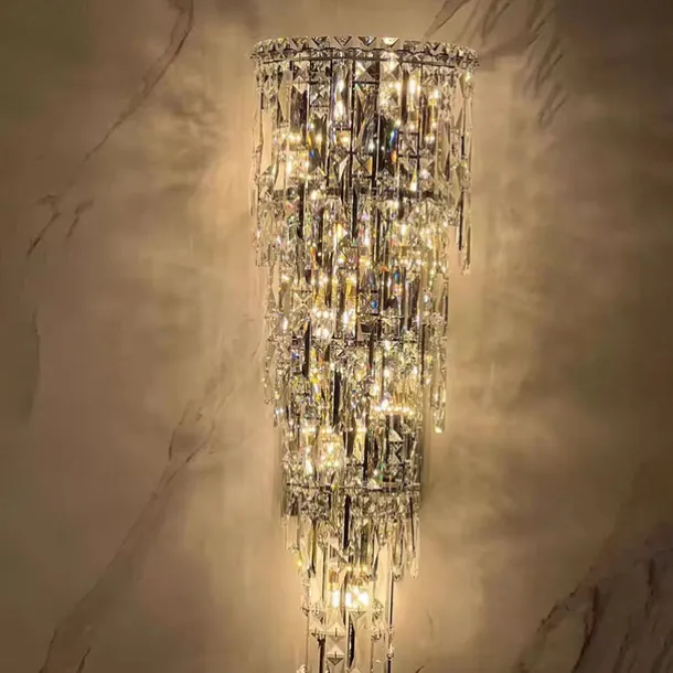 Indoor Wall Lights Crystal High Quality K9 LED Nordic Style Living Room Shops Cafes Steel Wall Light 110-240V