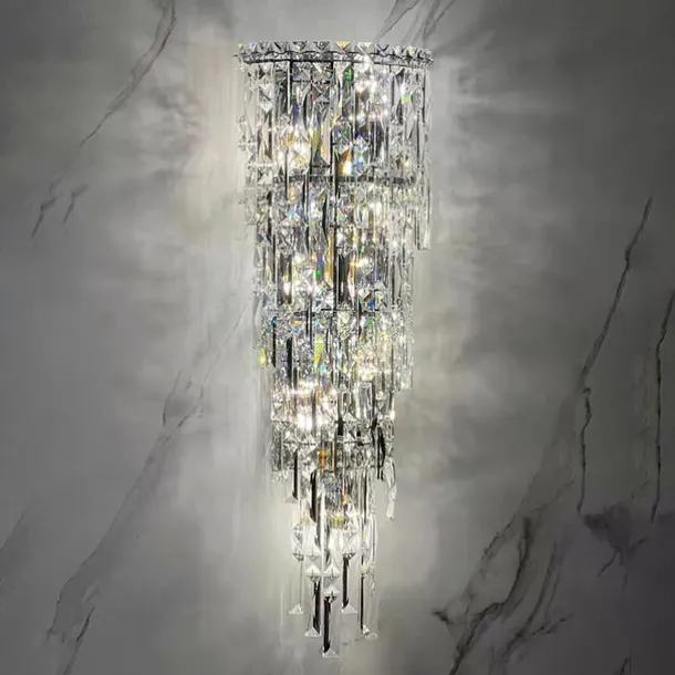 Indoor Wall Lights Crystal High Quality K9 LED Nordic Style Living Room Shops Cafes Steel Wall Light 110-240V