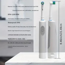 Induction Electric Toothbrush Set for Couples - Soft Hair Rotary Round Head Automatic Compatible Brush Heads Ideal for Men and Women Promotes Oral Health
