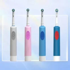 Induction Electric Toothbrush Set for Couples - Soft Hair Rotary Round Head Automatic Compatible Brush Heads Ideal for Men and Women Promotes Oral Health