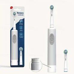 Induction Electric Toothbrush Set for Couples - Soft Hair Rotary Round Head Automatic Compatible Brush Heads Ideal for Men and Women Promotes Oral Health