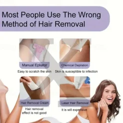 Induction Shaver Laser Painless Electric Shaver Blue Light for Women Shaver Private Body Hair Removal Instrument