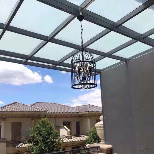 Industrial 13.78" 4 Lights Pendant Retro Chandelier Vintage Ceiling Light lamp Bird Cage Shaped Bedroom Pendant Hanging Lighting Fixture with Crystal Accent in Black Finish