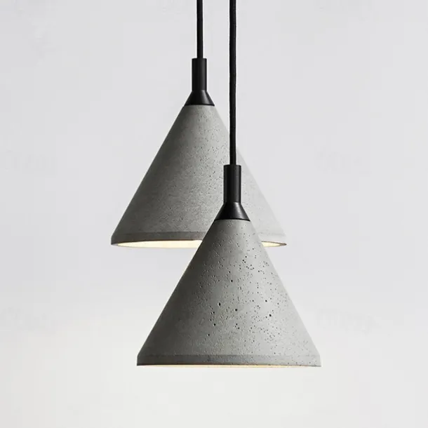 Industrial Cement Pendant Light Retro Loft Ceiling Hanging Lamp Dining Room Aisle Coffee Bar Kitchen Island Pendant Lamps E27 Grey Lamp Fixture Height Adjustable
