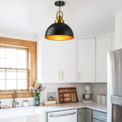 Industrial Retro Pendant Light Metal Chandelier Modern Farmhouse Balcony Corridor Decorative Lighting Fixture Bedside Black Hanging Lamp 1 Head 110-240V