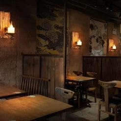 Industrial Style Rural Retro Wood Wall Lamp Marble Lampshade Gray Log Suitable for Indoor Farmhouse Coffee Kitchen Study Lighting E14/E12 Candle Bulb AC110V AC220V