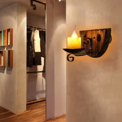 Industrial Style Rural Retro Wood Wall Lamp Marble Lampshade Gray Log Suitable for Indoor Farmhouse Coffee Kitchen Study Lighting E14/E12 Candle Bulb AC110V AC220V