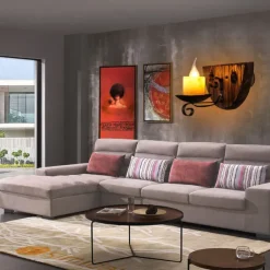 Industrial Style Rural Retro Wood Wall Lamp Marble Lampshade Gray Log Suitable for Indoor Farmhouse Coffee Kitchen Study Lighting E14/E12 Candle Bulb AC110V AC220V