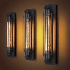 Industrial Wall Lights Metal Pipe Wall Light Retro Water Pipes Steampunk Design Flute Art for Living Room Bedroom Restaurant Attic Bar Cafe 110-240V