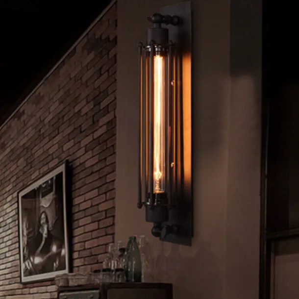Industrial Wall Lights Metal Pipe Wall Light Retro Water Pipes Steampunk Design Flute Art for Living Room Bedroom Restaurant Attic Bar Cafe 110-240V