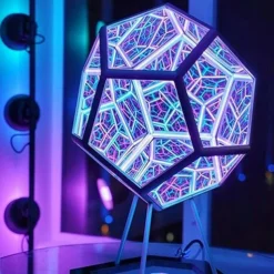 Infinite Dodecahedron Color Art Night Light Spiral Space Adjustable LED Party Lamp for Bedroom Kids Room 110-240V