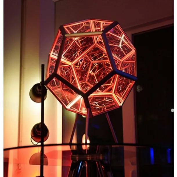 Infinite Dodecahedron Color Art Night Light Spiral Space Adjustable LED Party Lamp for Bedroom Kids Room 110-240V