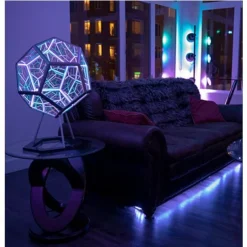 Infinite Dodecahedron Color Art Night Light Spiral Space Adjustable LED Party Lamp for Bedroom Kids Room 110-240V