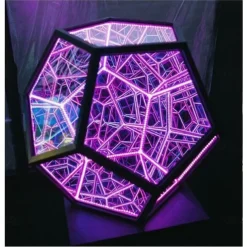 Infinite Dodecahedron Color Art Night Light Spiral Space Adjustable LED Party Lamp for Bedroom Kids Room 110-240V