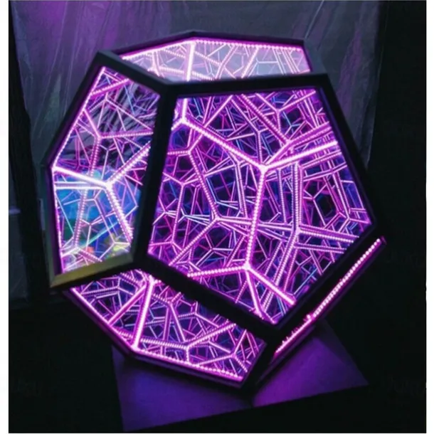 Infinite Dodecahedron Color Art Night Light Spiral Space Adjustable LED Party Lamp for Bedroom Kids Room 110-240V