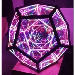 Infinite Dodecahedron Color Art Night Light Spiral Space Adjustable LED Party Lamp for Bedroom Kids Room 110-240V