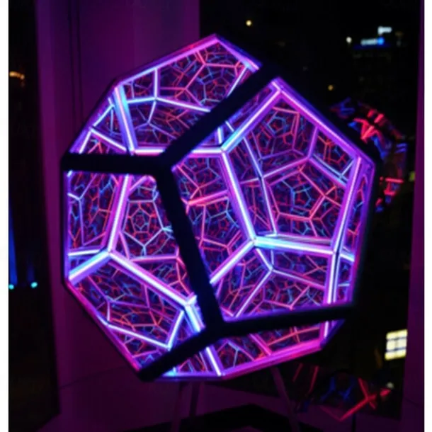 Infinite Dodecahedron Color Art Night Light Spiral Space Adjustable LED Party Lamp for Bedroom Kids Room 110-240V